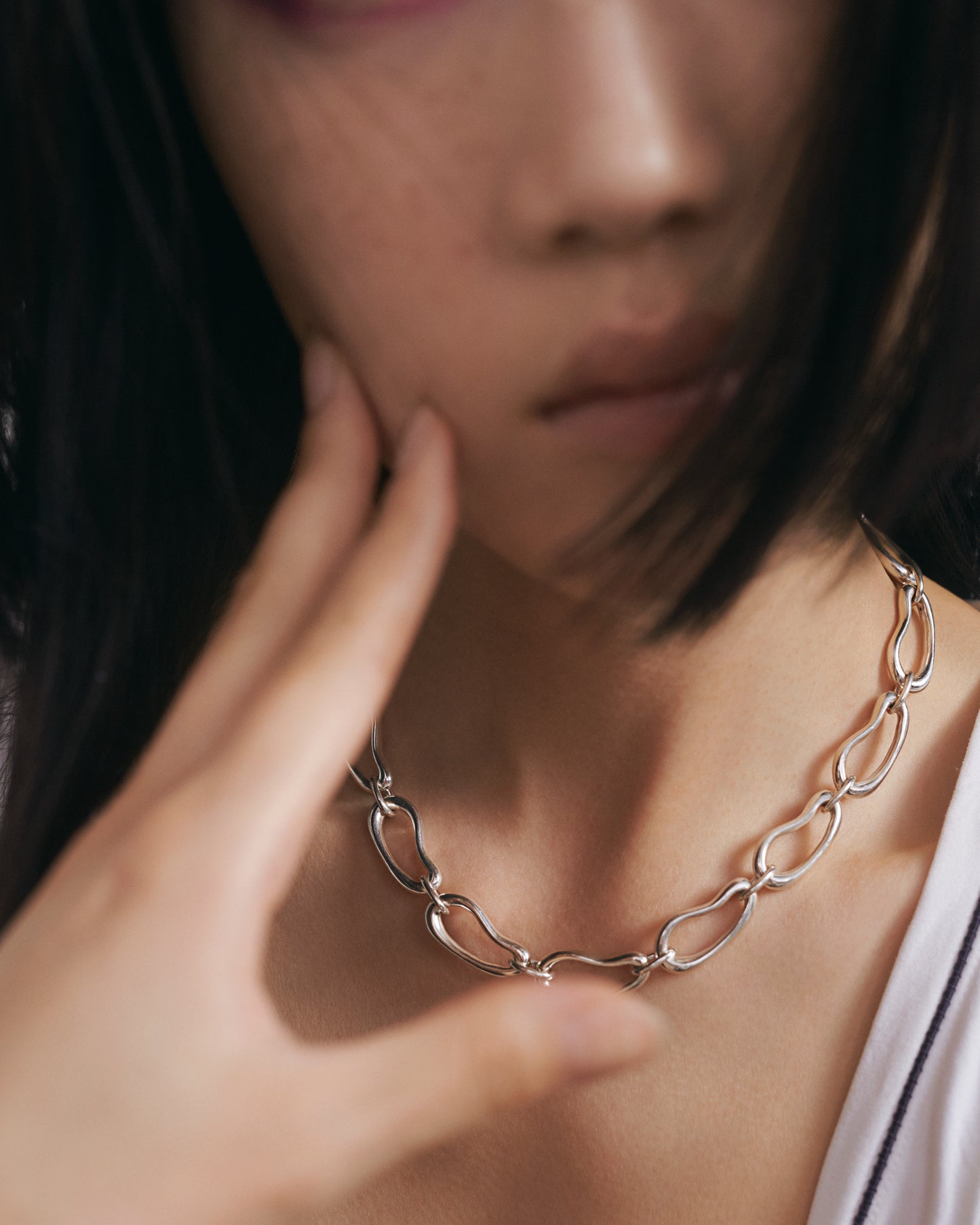 STREAM SILVER NECKLACE