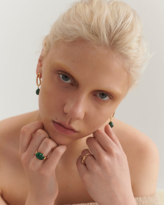 MILA EARRINGS - MALACHITE