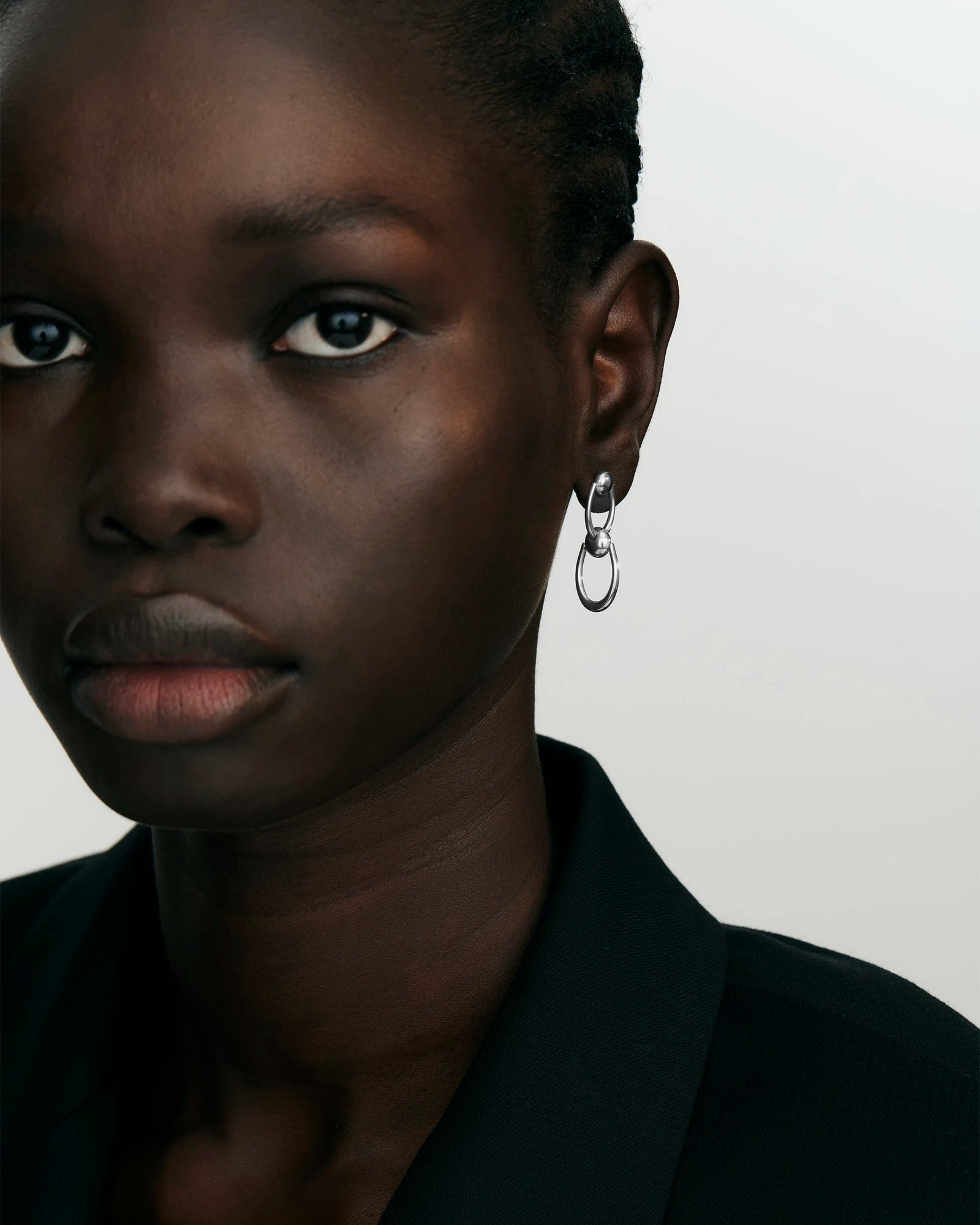 ARC EARRINGS - ROTATED PATTERN - SILVER