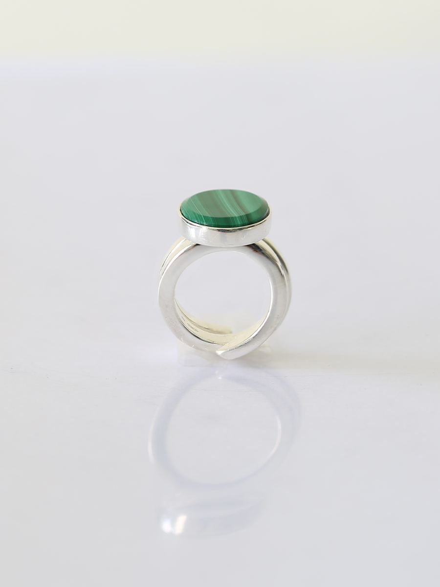 SPIRAL MALACHITE RING
