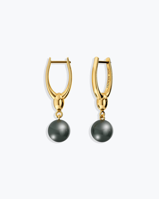 ARC EARRINGS - TAHITIAN PEARLS - GOLD