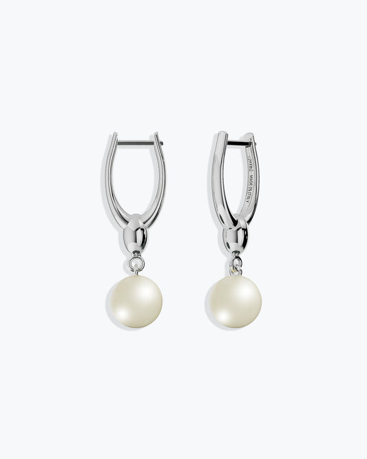 ARC EARRINGS - FRESHWATER PEARLS - SILVER