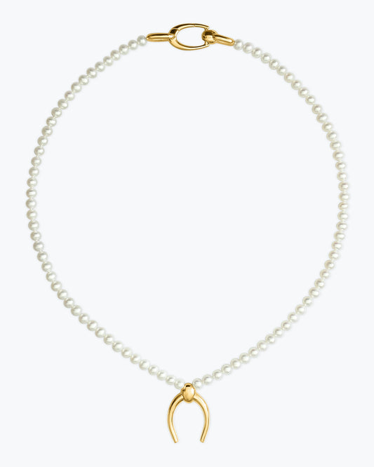 ARC PENDANT - PEARL COLLAR - GOLD
