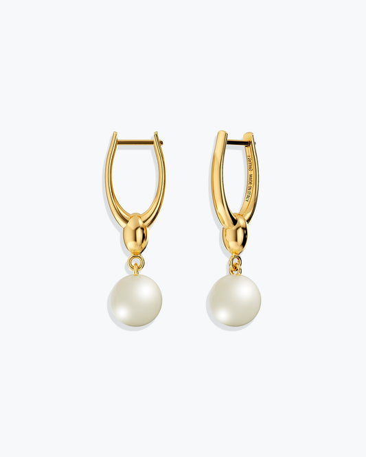 ARC EARRINGS - FRESHWATER PEARLS - GOLD