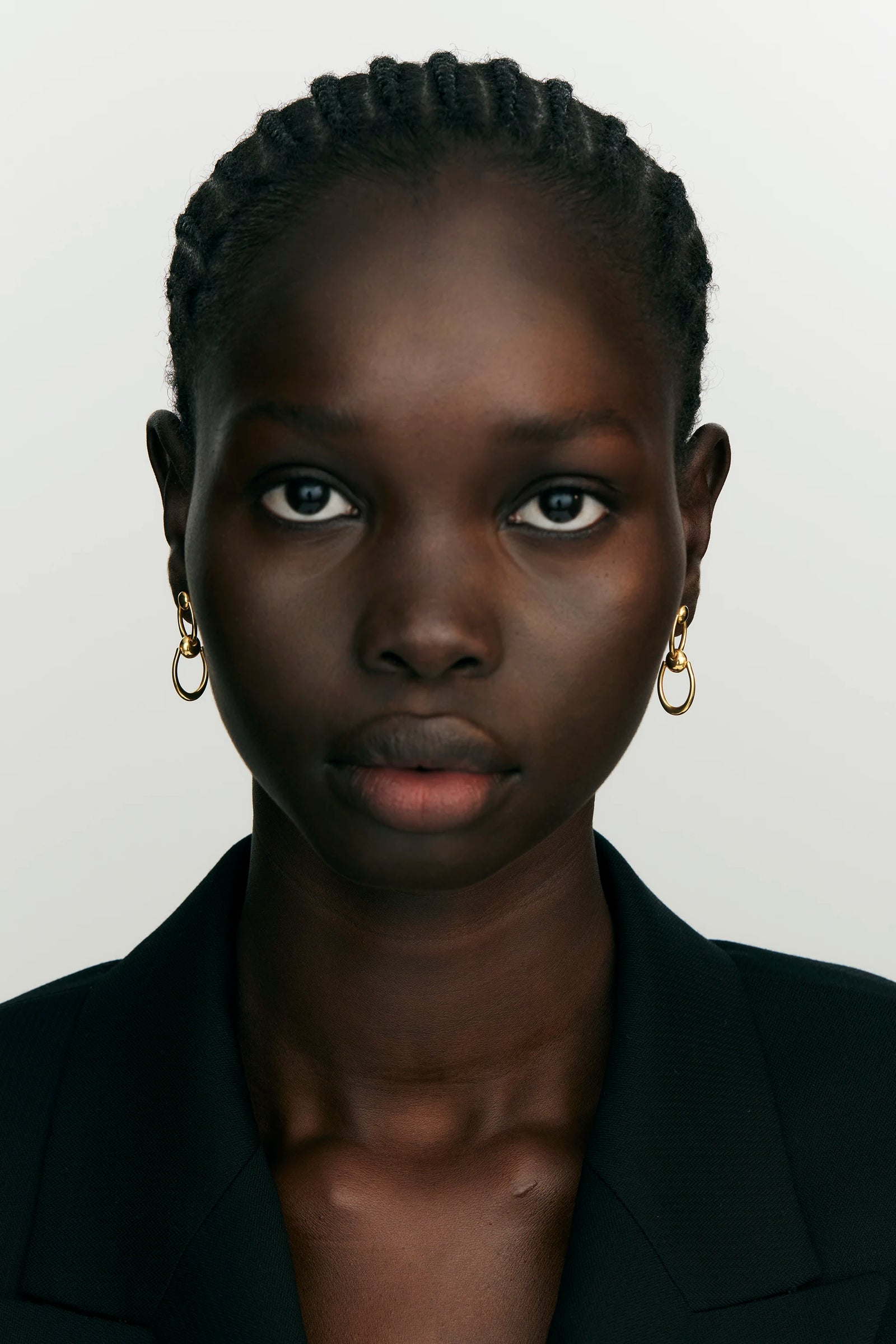 ARC EARRINGS - ROTATED PATTERN - GOLD