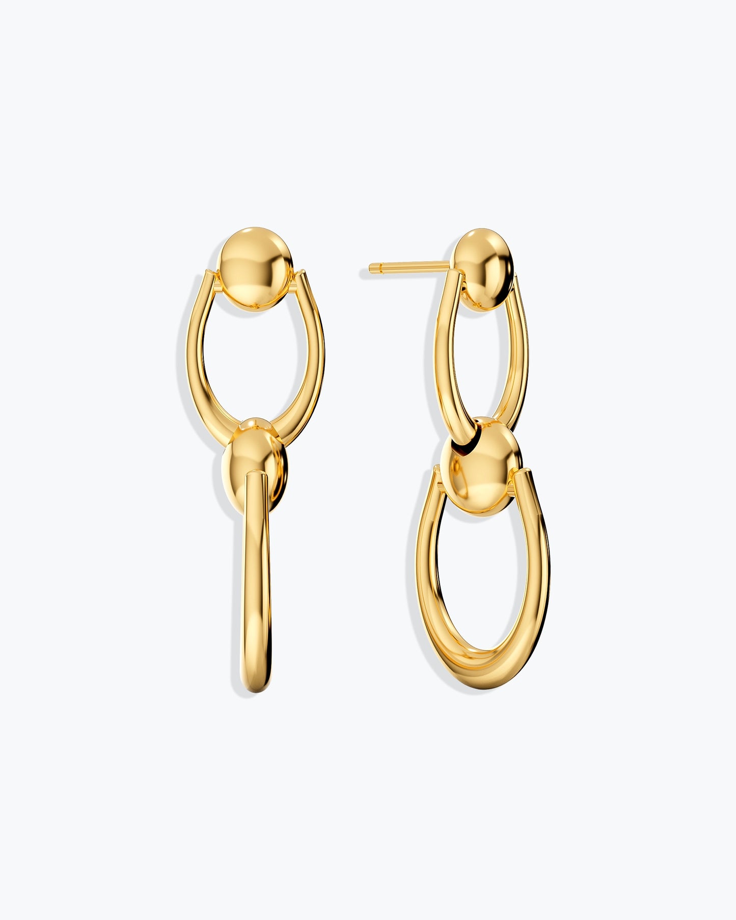 ARC DROP EARRINGS - ROTATED PATTERN - GOLD