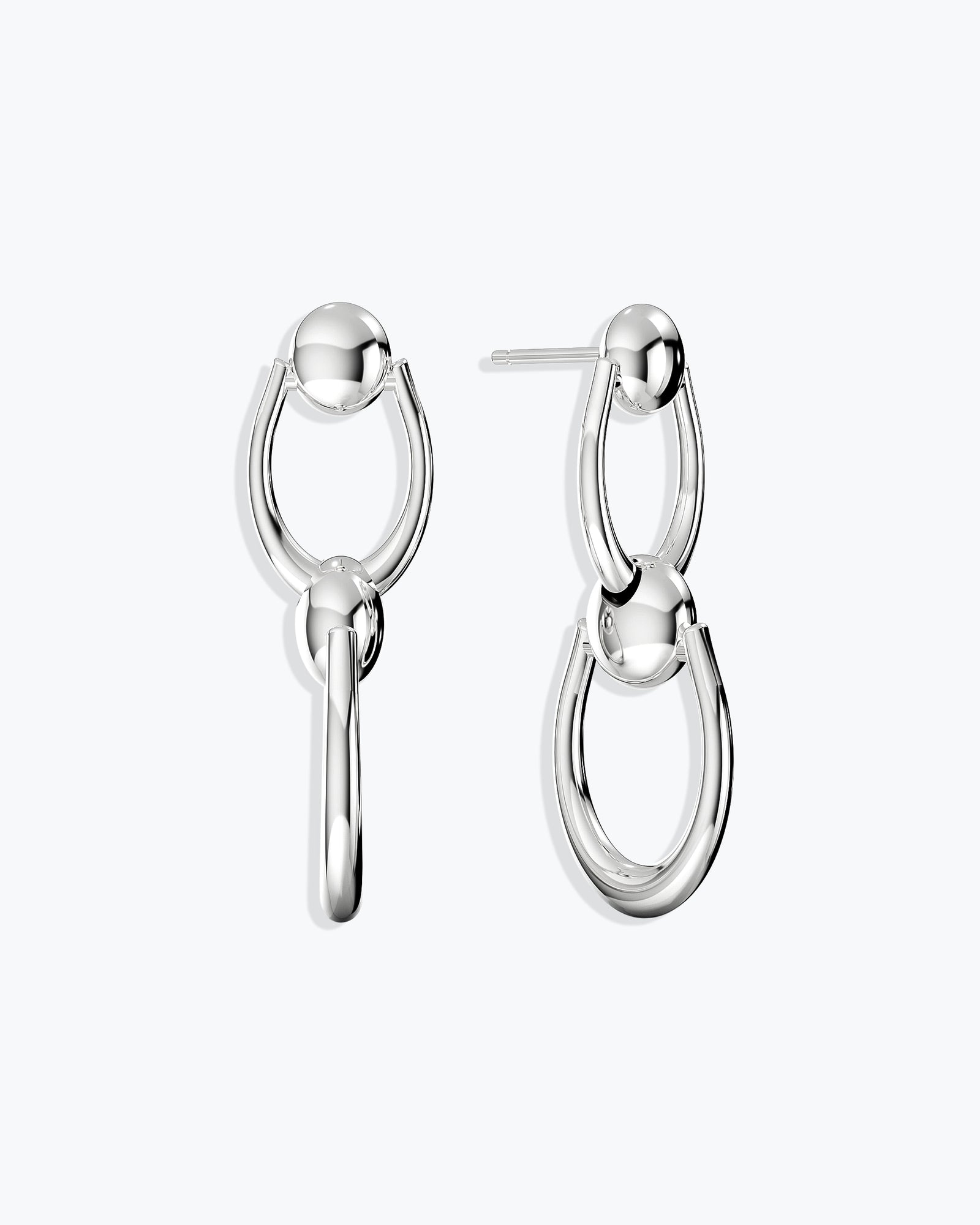 ARC EARRINGS - ROTATED PATTERN - SILVER