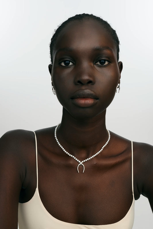 ARC PENDANT - PEARL COLLAR - SILVER