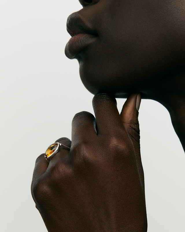 LEA THIN RING - CITRINE