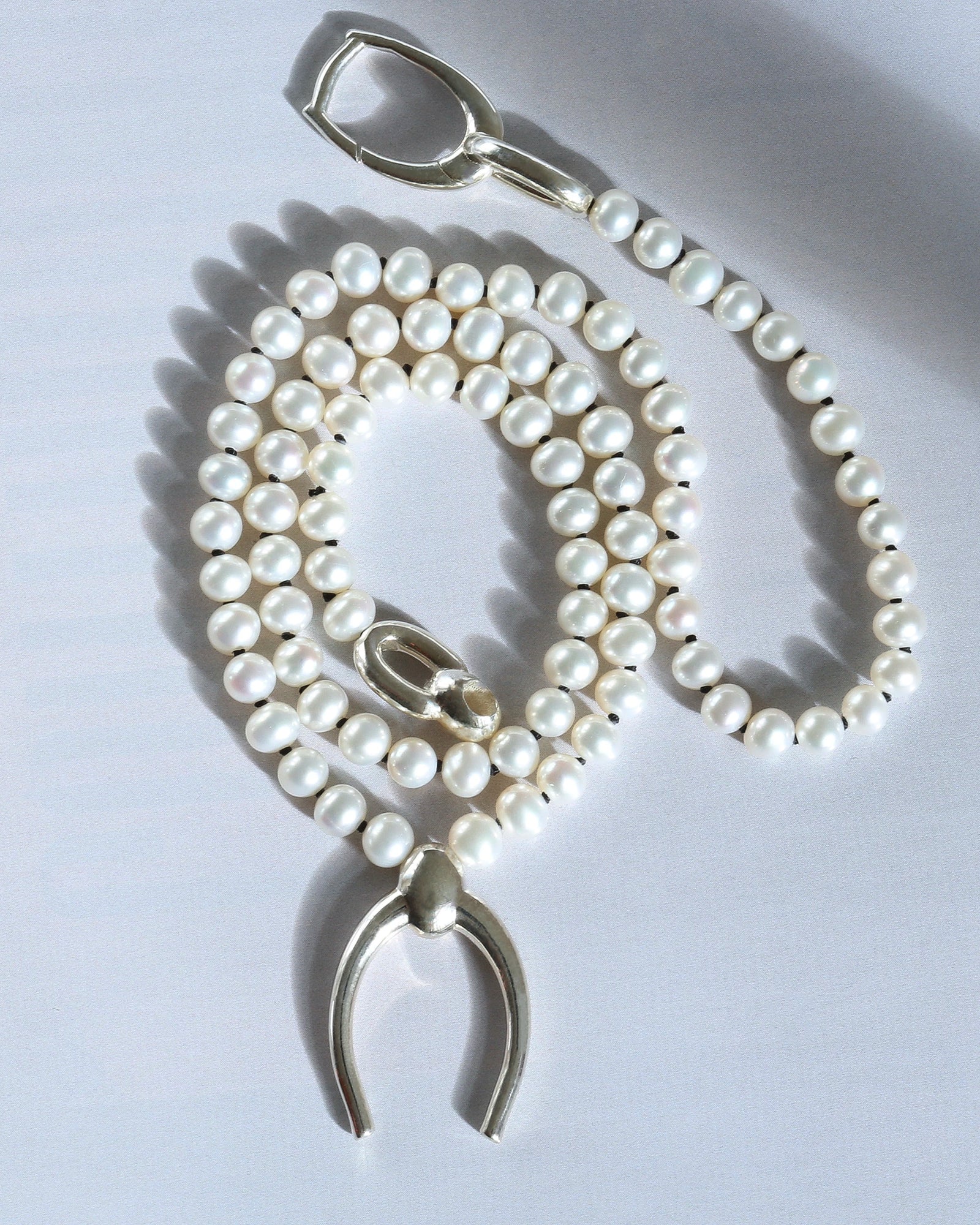ARC PENDANT - PEARL COLLAR - SILVER