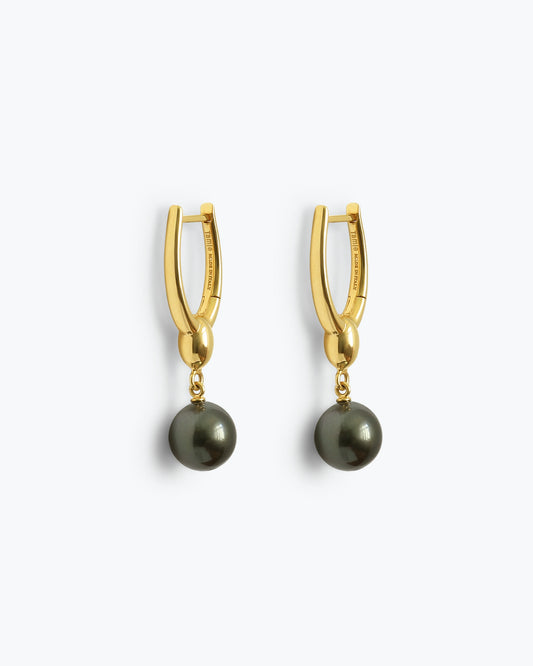 ARC EARRINGS - TAHITIAN PEARLS - GOLD