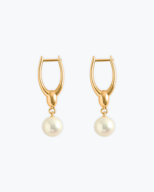 ARC PEARLS EARRINGS - GOLD