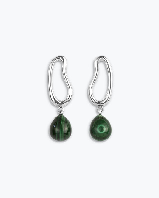 MILA EARRINGS - MALACHITE