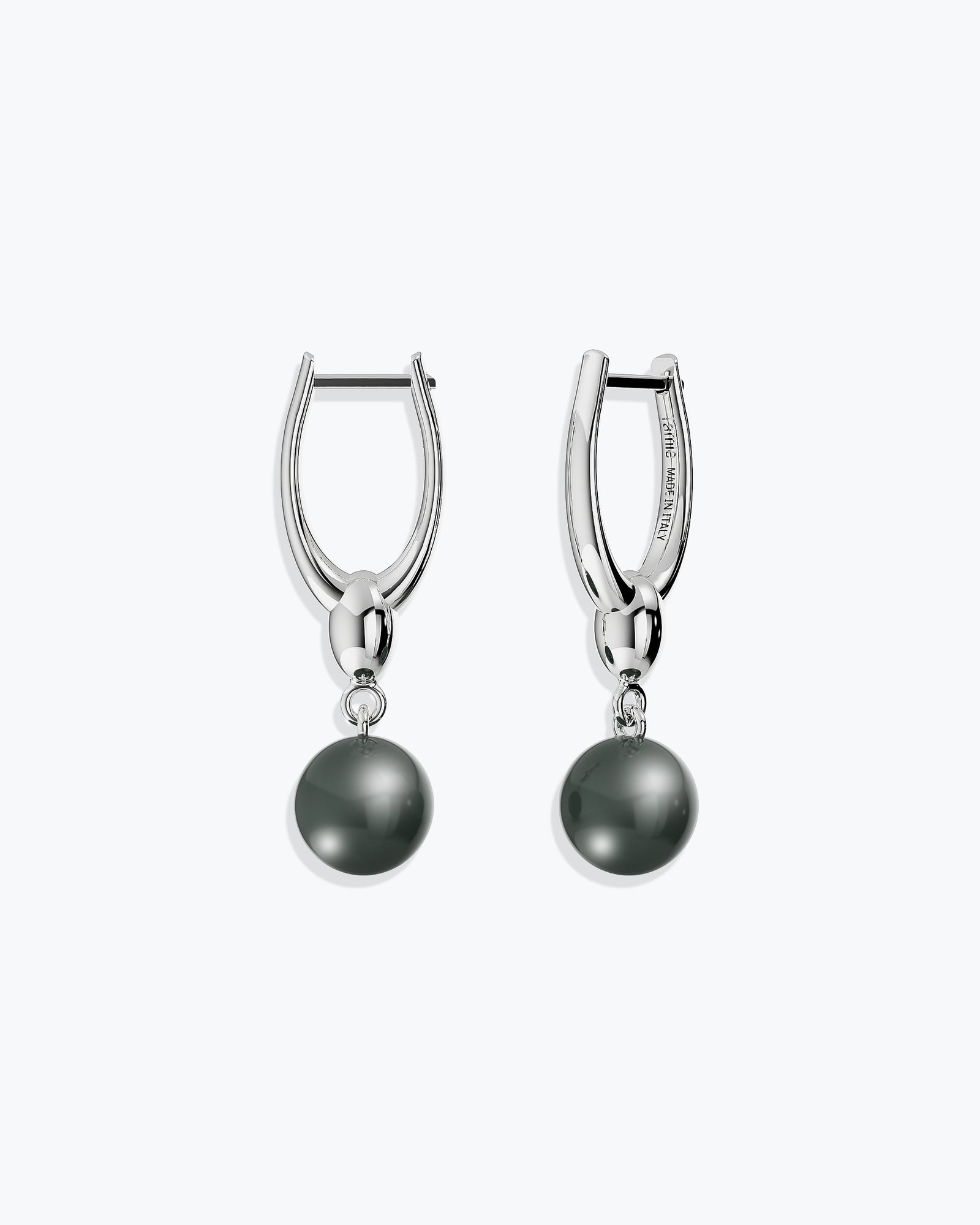 ARC EARRINGS - TAHITIAN PEARLS - SILVER