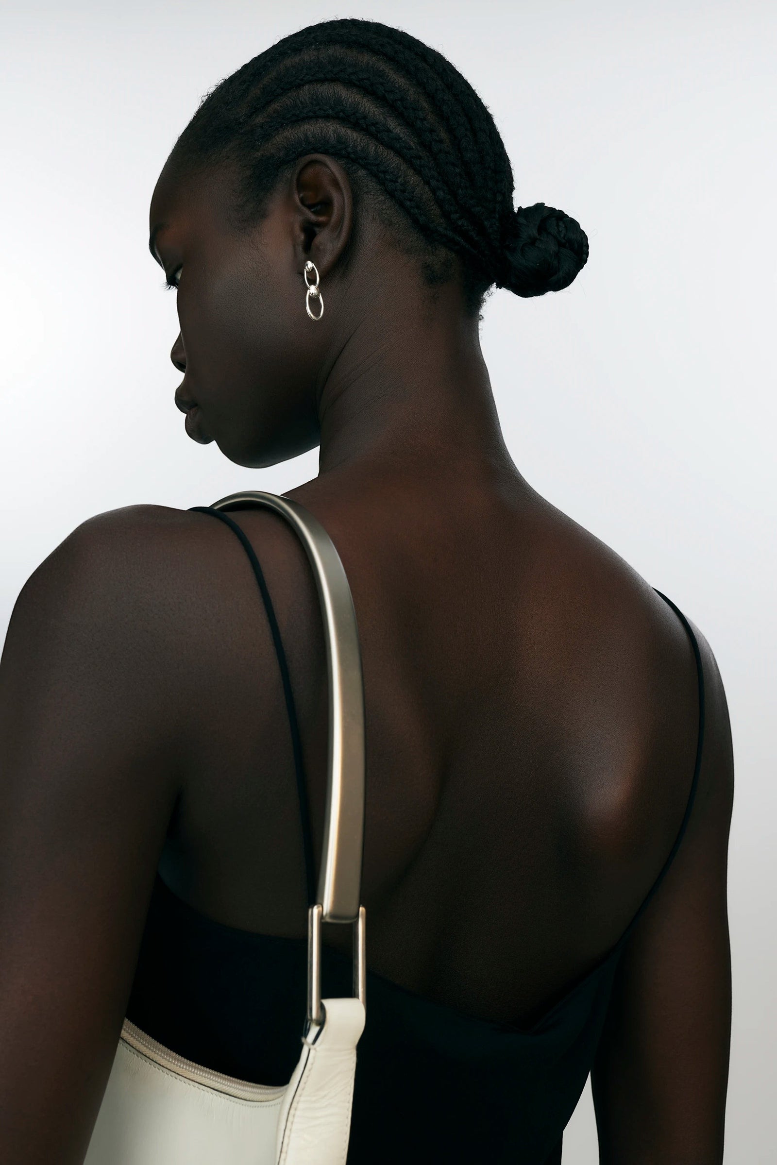 ARC EARRINGS - ROTATED PATTERN - SILVER